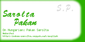 sarolta pakan business card